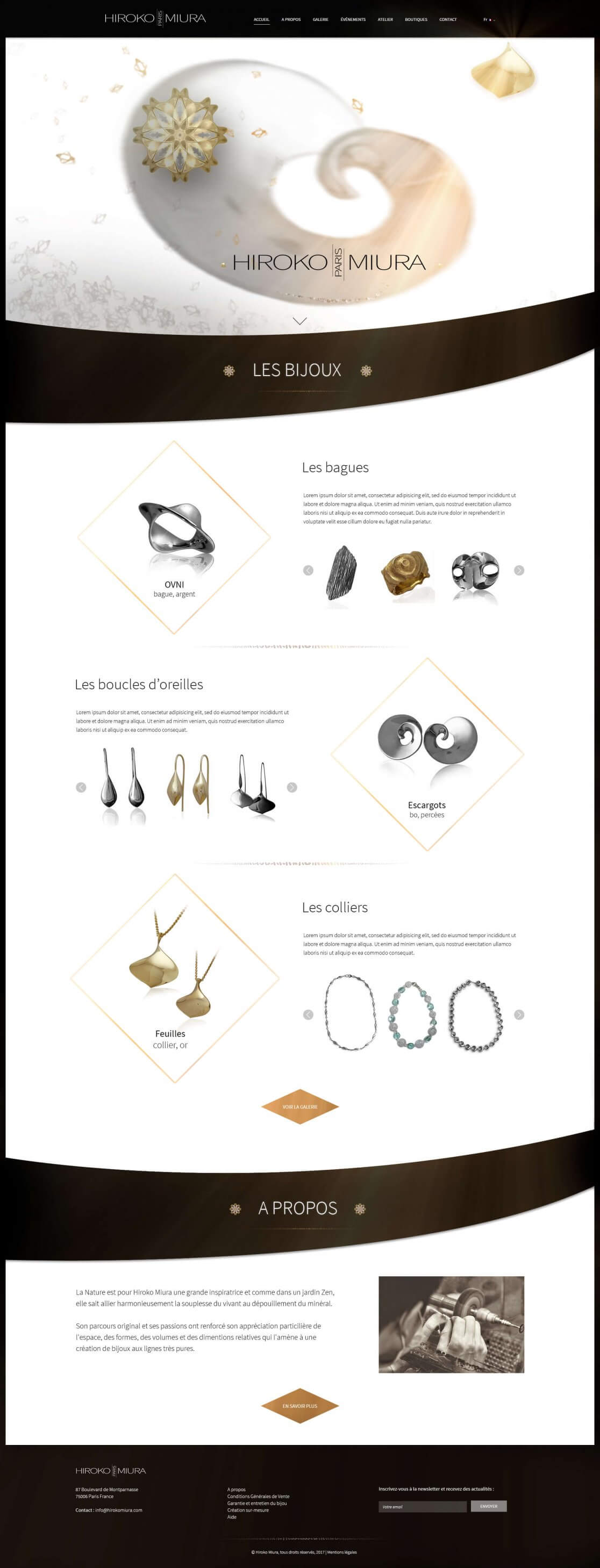 Maquette page d'accueil Hiroko Miura